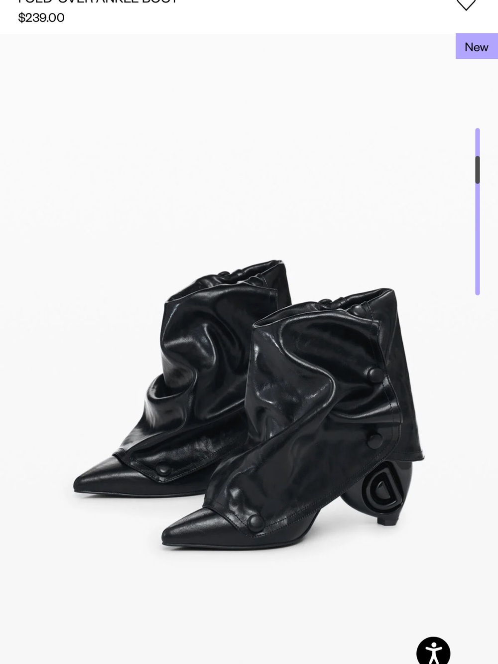 Desigual Black Slouchy Pointed-Toe Heeled Ankle Boots